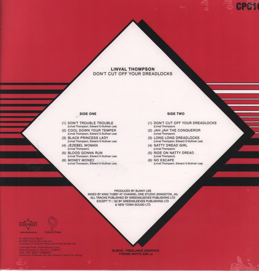 Linval Thompson - Don't Cut Off Your Dreadlocks (50th Anniversary Edition) - Lp