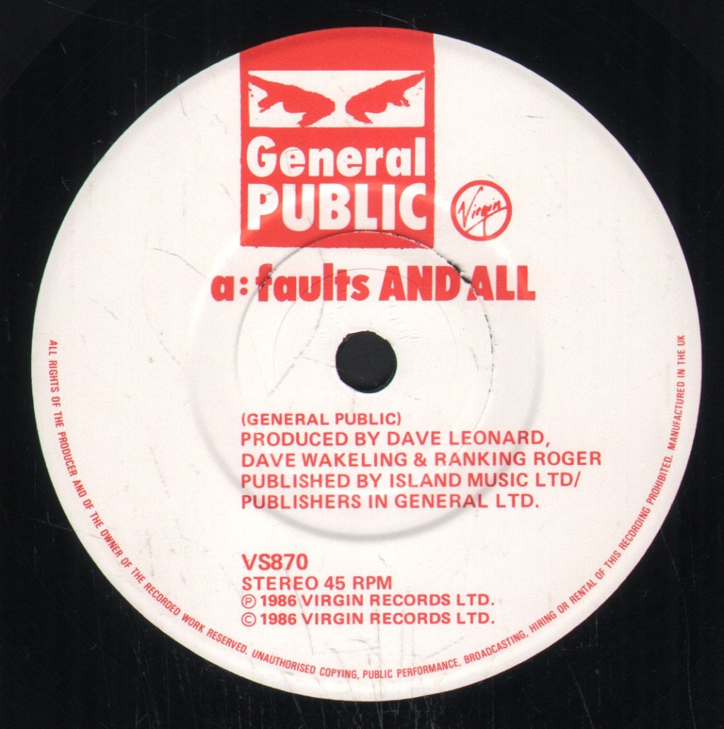 General Public - Faults And All - 7 Inch