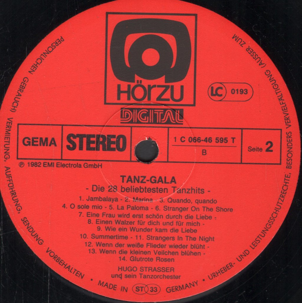 Hugo Strasser Und Sein Tanzorchester - Tanzgala - Lp