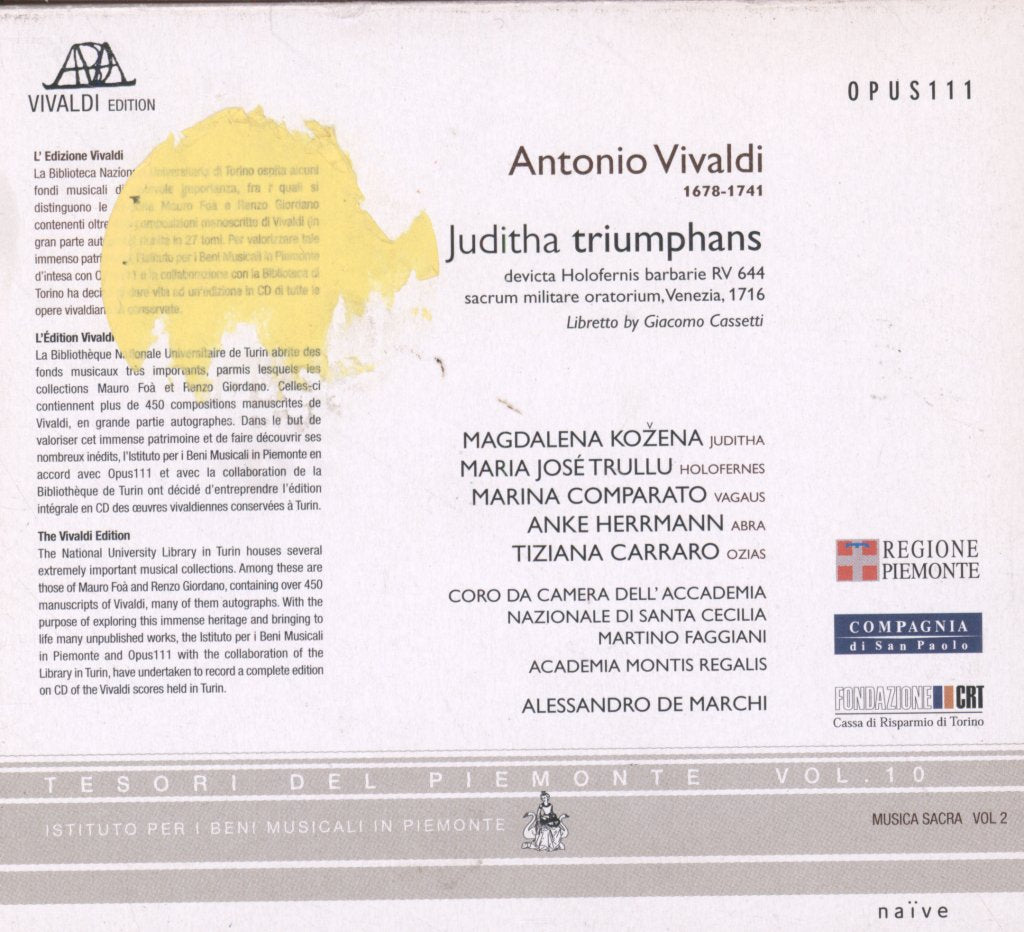 Magdalena Kožená, Academia Montis Regalis - Vivaldi - Juditha Triumphans - Cd Set