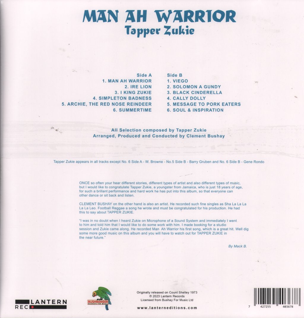 Tapper Zukie - Man Ah Warrior - Lp