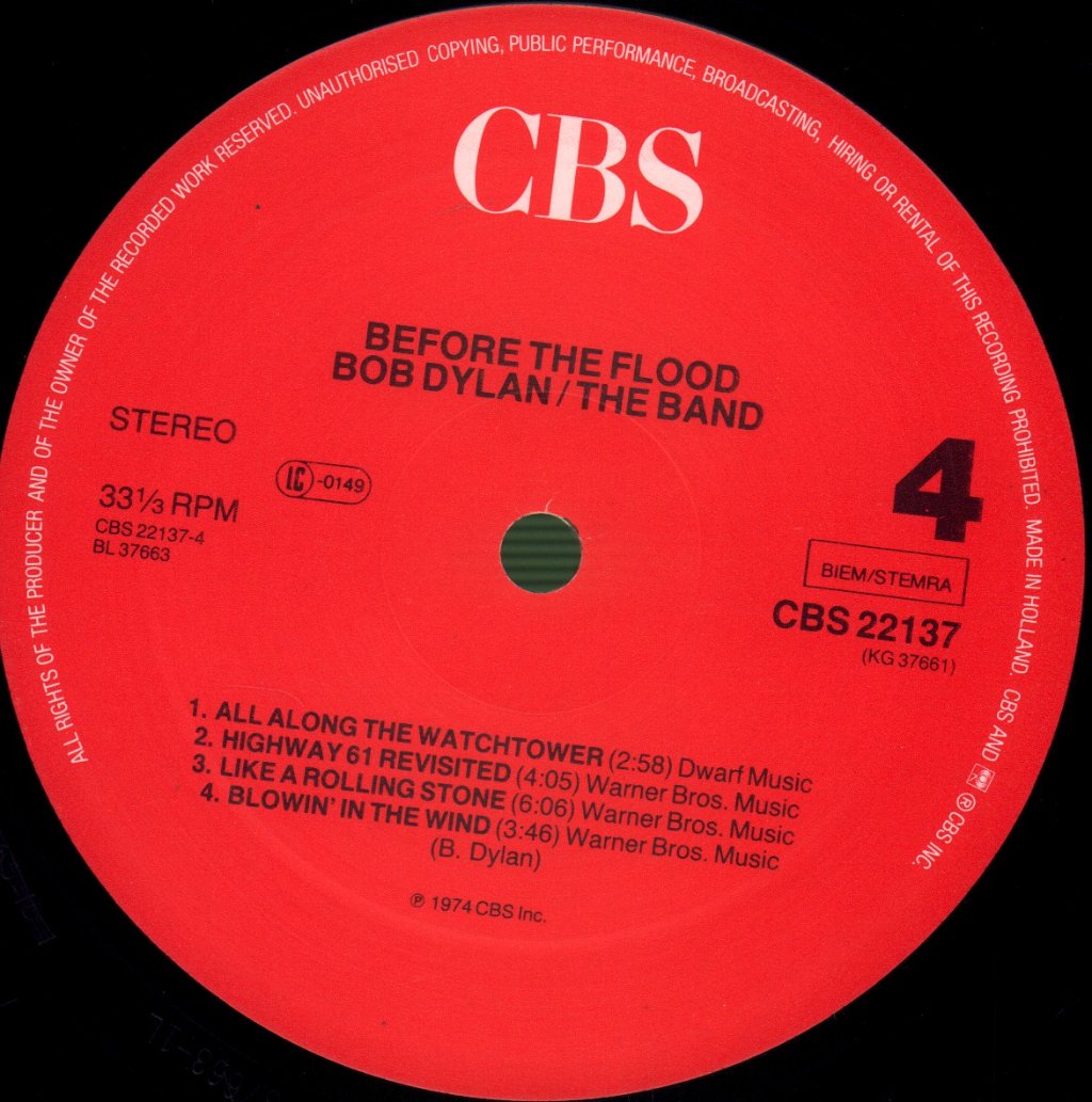 Bob Dylan and The Band - Before The Flood - Double Lp