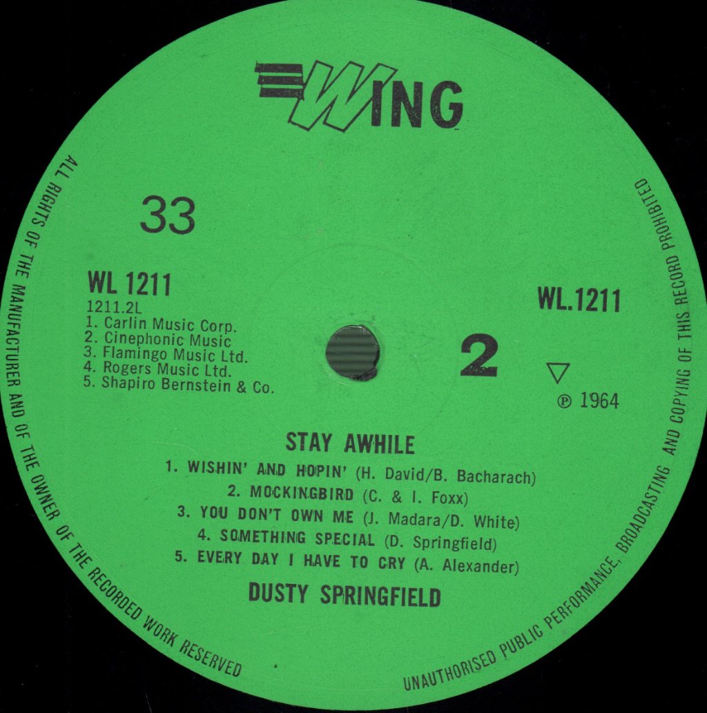 Dusty Springfield - Stay Awhile - Lp