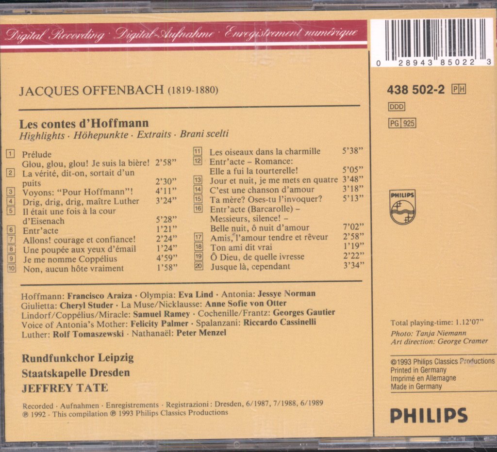 Staatskapelle Dresden, Jeffrey Tate, Jessye Norman - Offenbach - Les Contes D'Hoffmann - Highlights - Cd