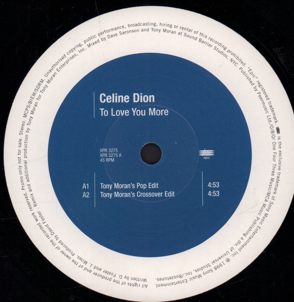 Celine Dion - To Love You More - 12 Inch