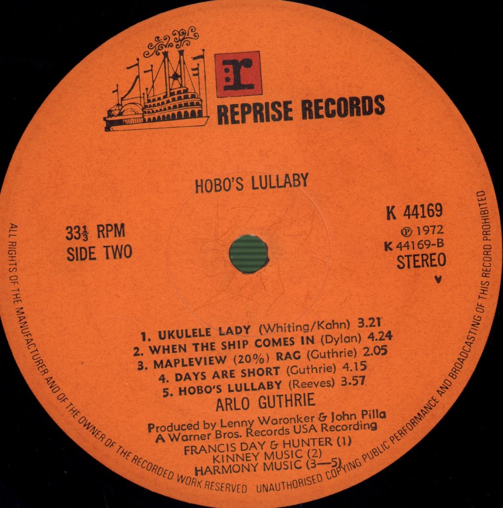 Arlo Guthrie - Hobo's Lullabye - Lp