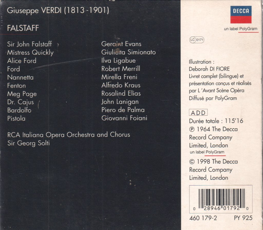 Sir Georg Solti, Geraint Evans - Verdi - Falstaff - Cd Set
