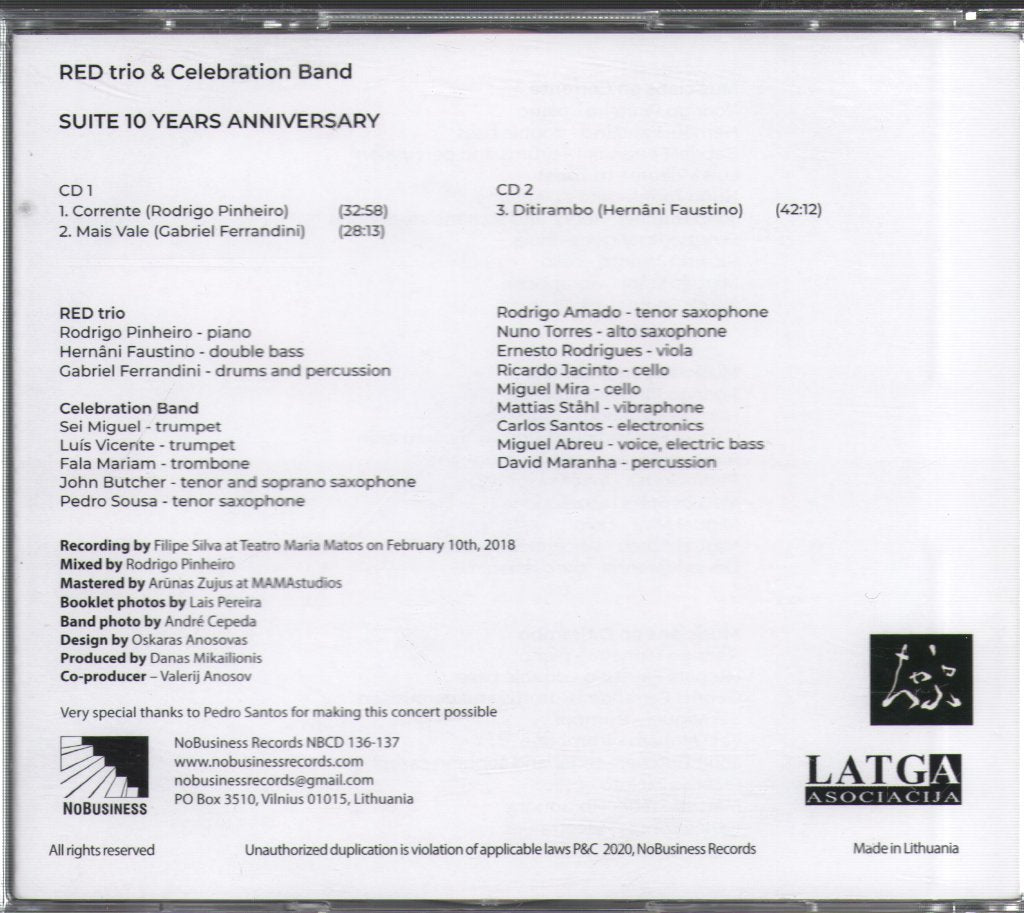 RED Trio & Celebration Band - Suite 10 Years Anniversary - Double Cd