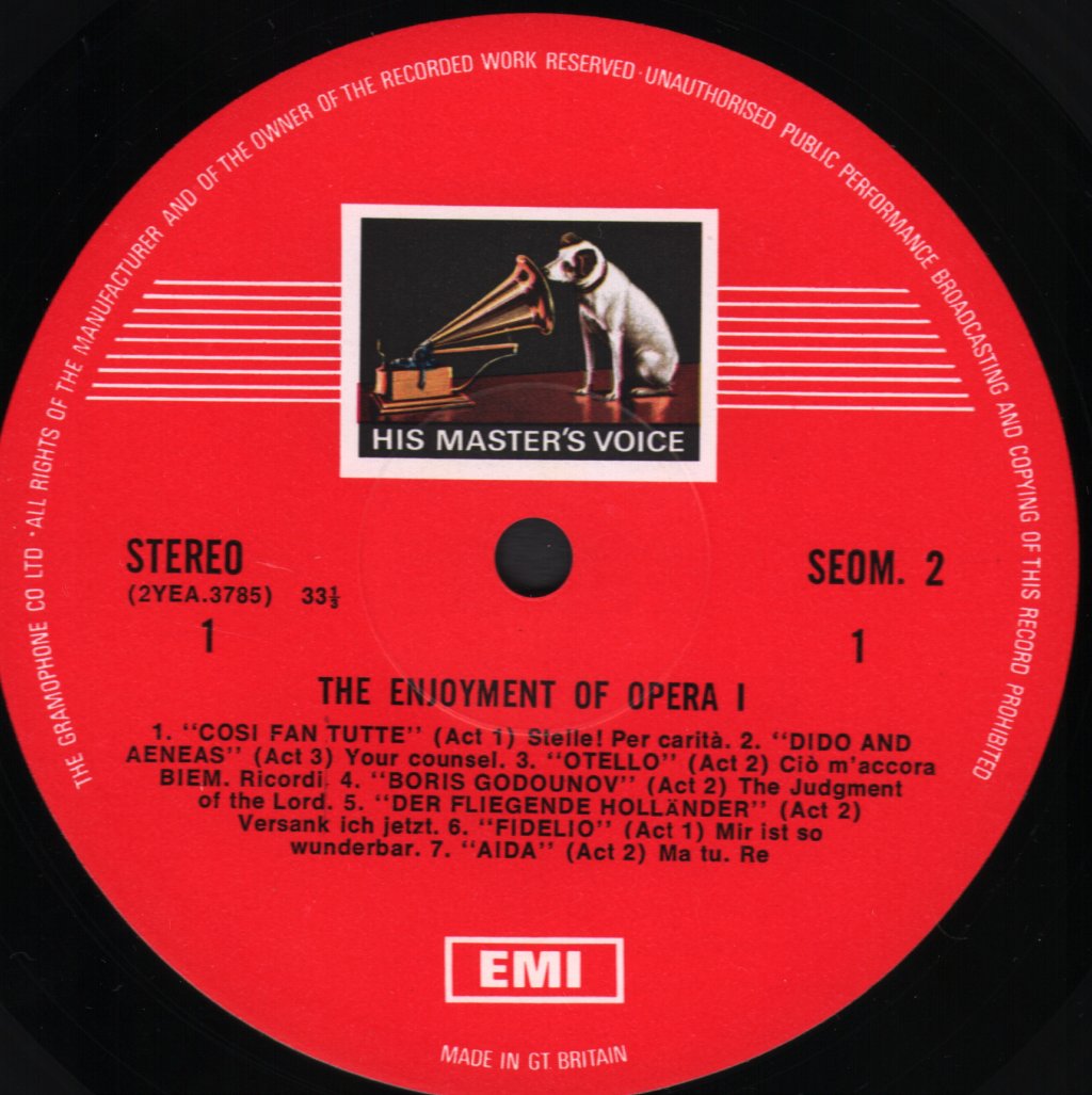 Various Artists - Enjoyment Of Opera 1 - Lp