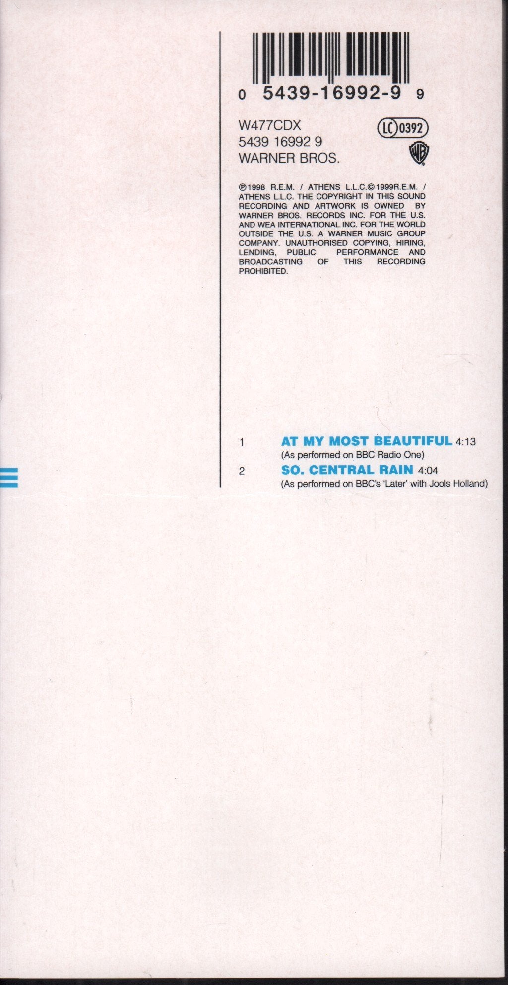 REM - At My Most Beautiful - Cd
