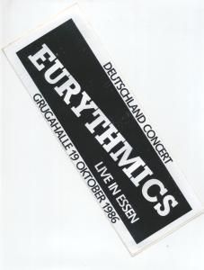 Eurythmics - Grugahalle Essen 19/10/86 - Sticker