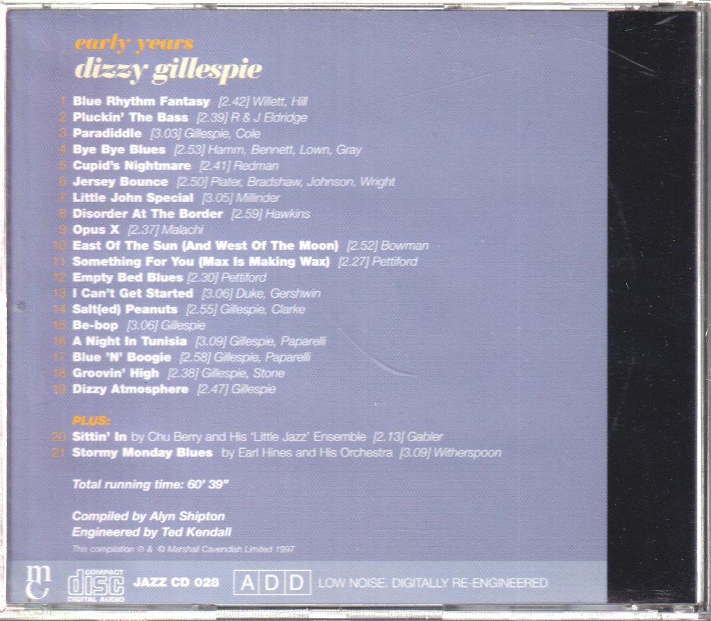 Dizzy Gillespie - Early Years - Cd