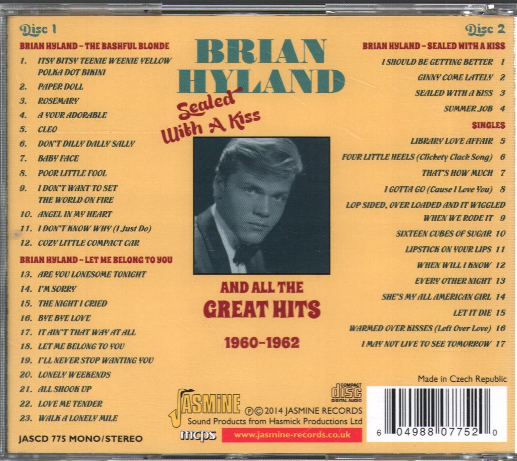 Brian Hyland - Sealed With A Kiss And All The Great Hits 1960-1962 - Double Cd
