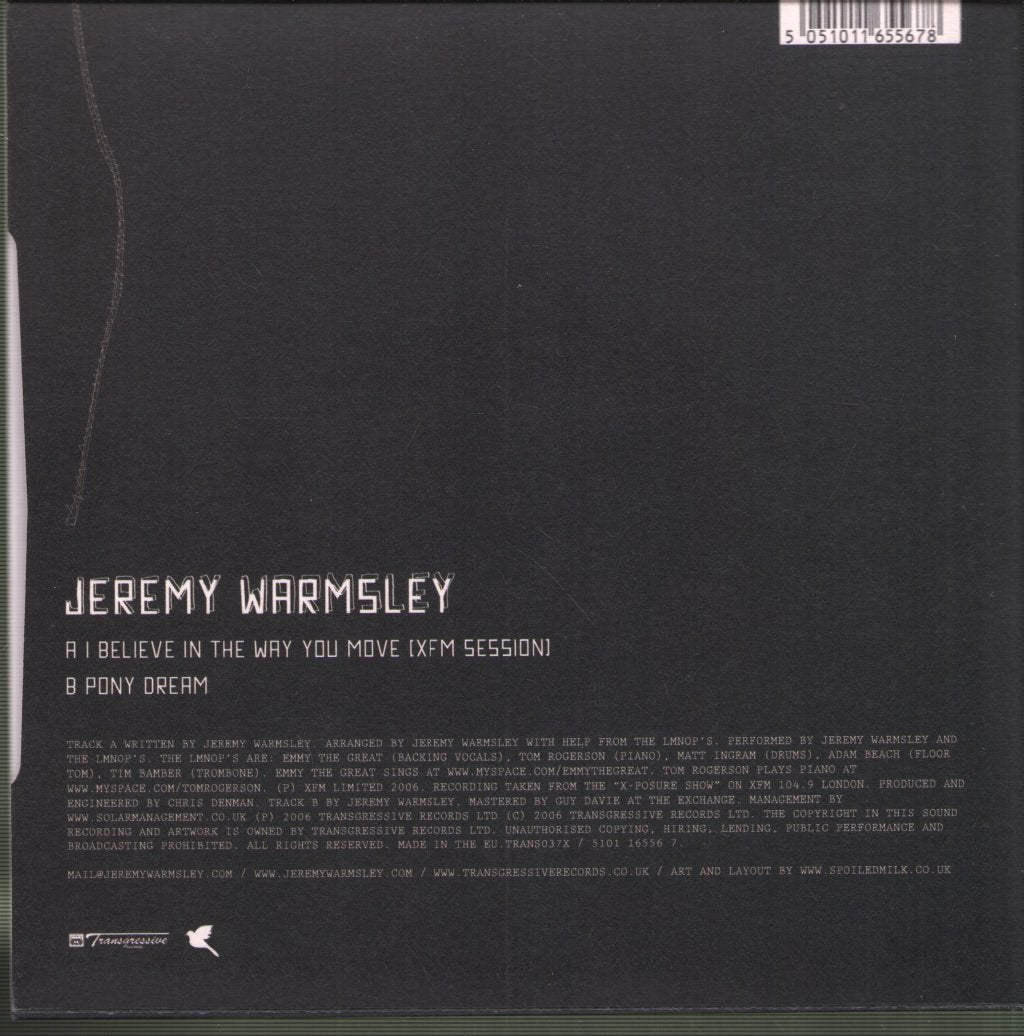 Jeremy Warmsley - I Believe In The Way You Move - 7 Inch