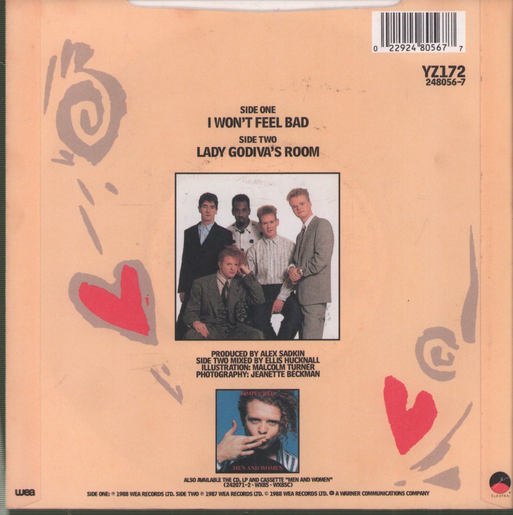 Simply Red - I Won't Feel Bad - 7 Inch
