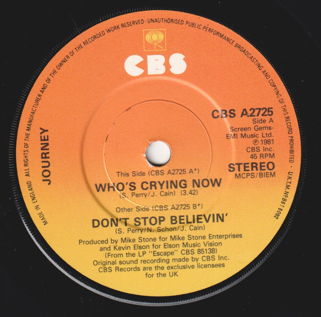 Journey - Who's Crying Now - 7 Inch