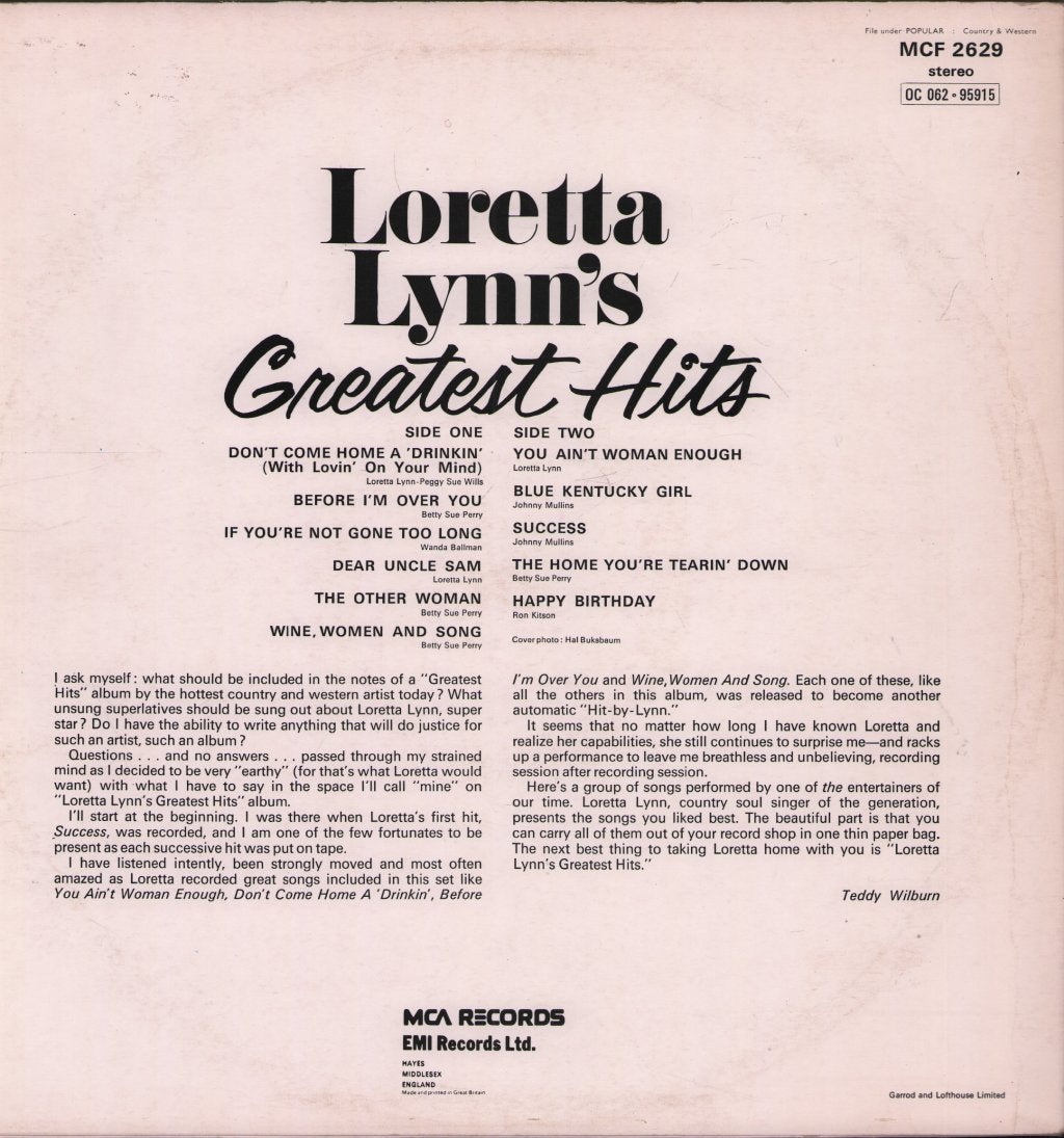 Loretta Lynn - Loretta Lynn's Greatest Hits - Lp