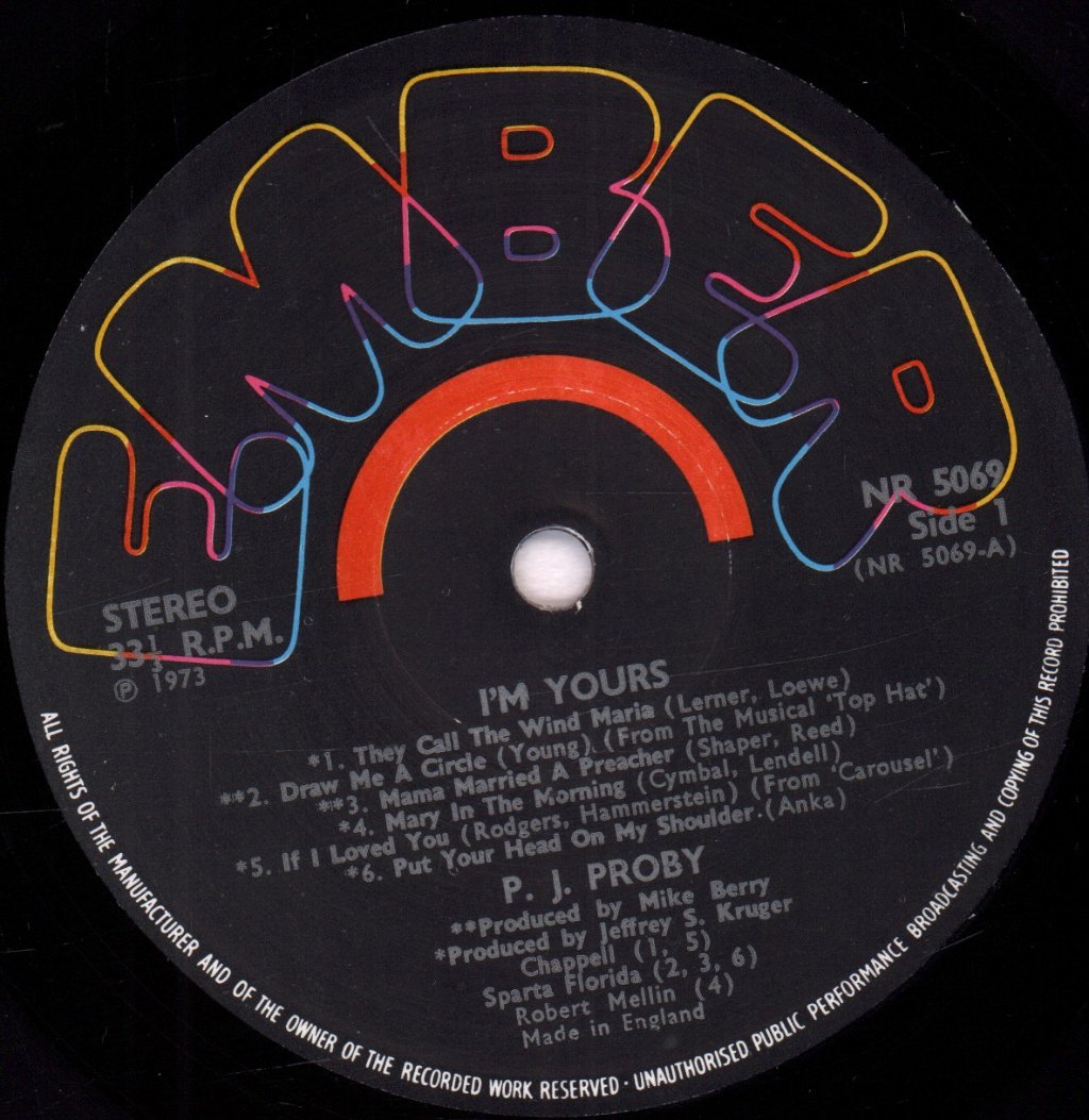 P.J. Proby - I'm Yours - Lp
