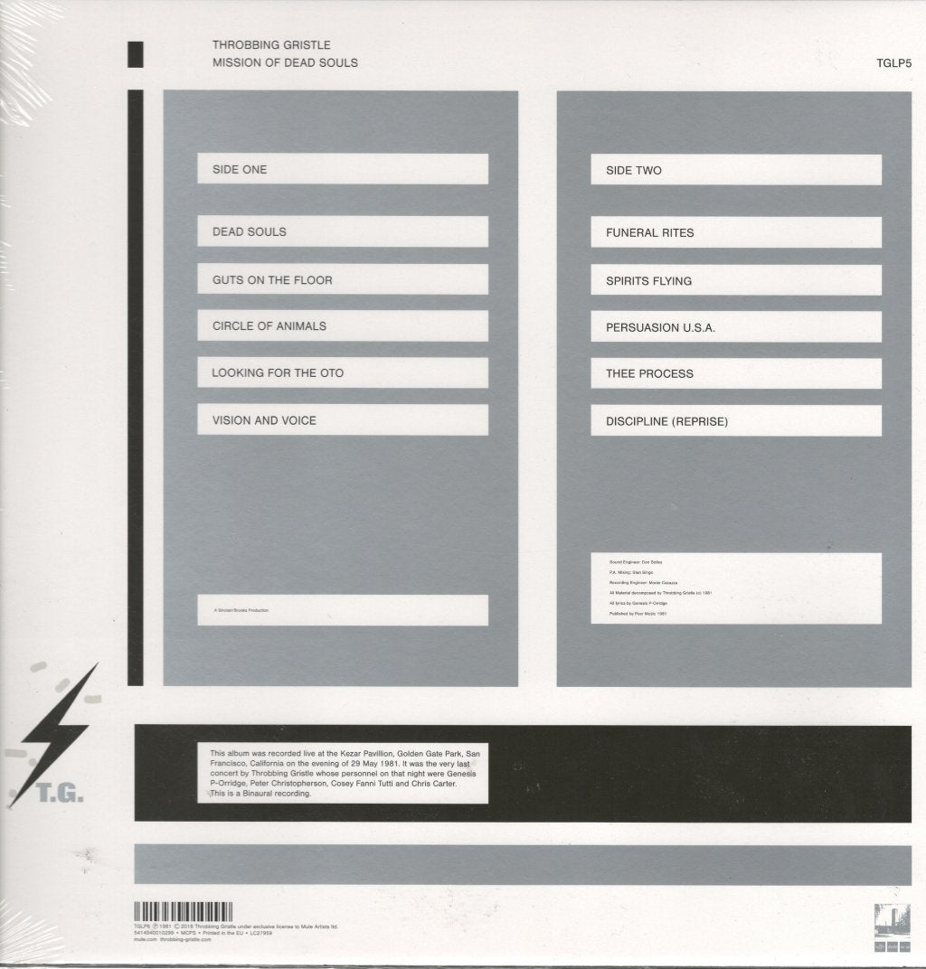 Throbbing Gristle - Mission Of Dead Souls - Lp