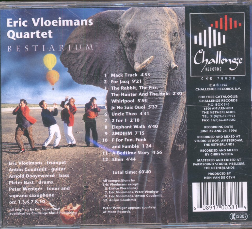 Eric Vloeimans Quartet - Bestiarium - Cd