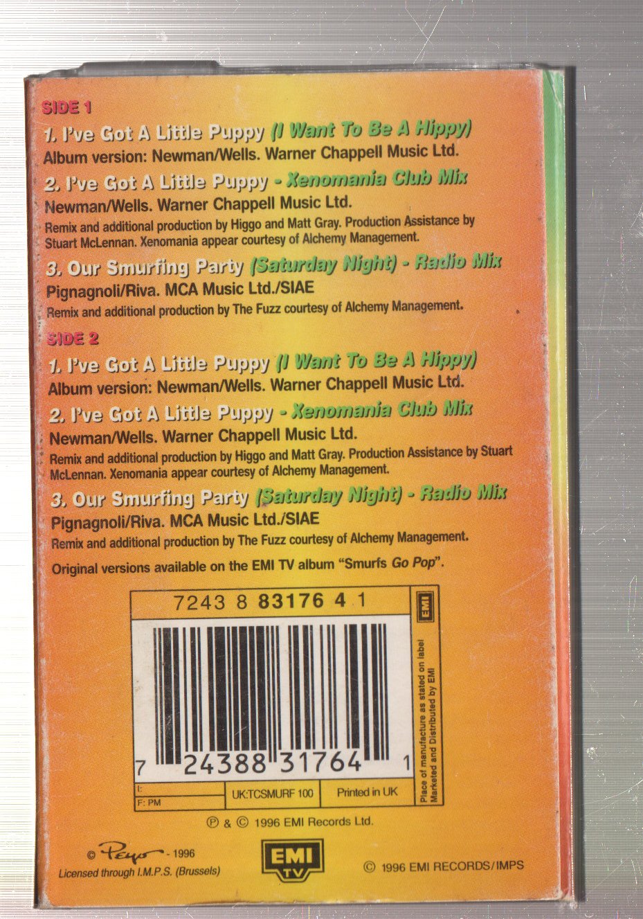 Smurfs - I've Got A Little Puppy - Cassette