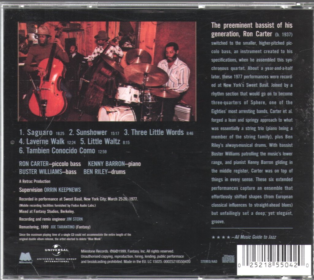 Ron Carter Quartet - Piccolo - Cd