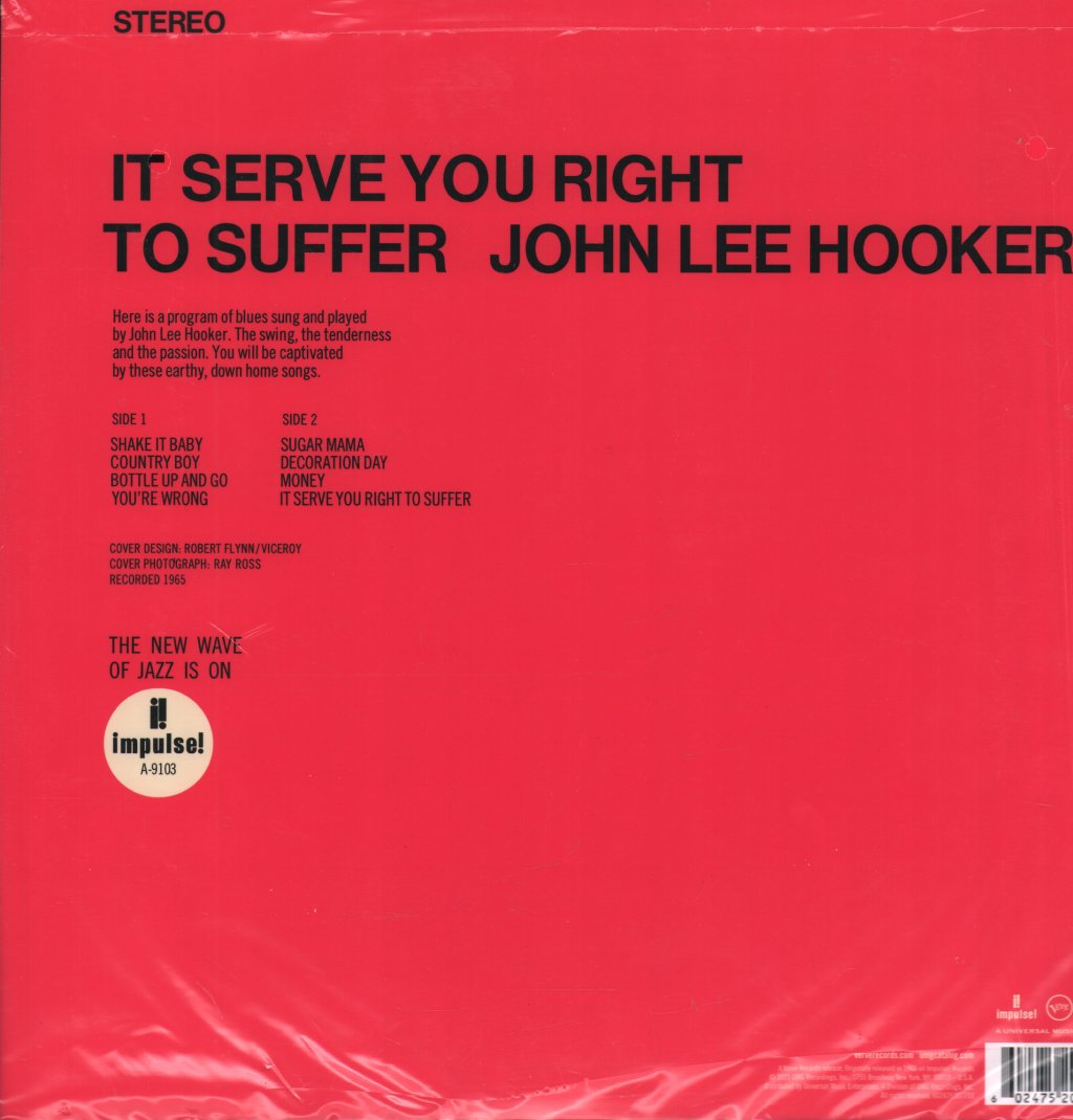 John Lee Hooker - It Serve You Right To Suffer - Lp