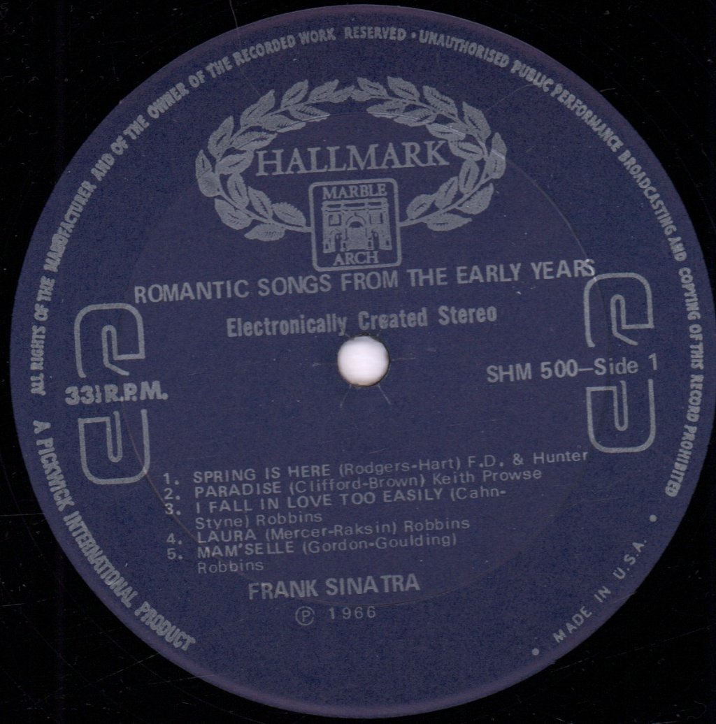 Frank Sinatra - Romantic Songs From The Early Years - Lp