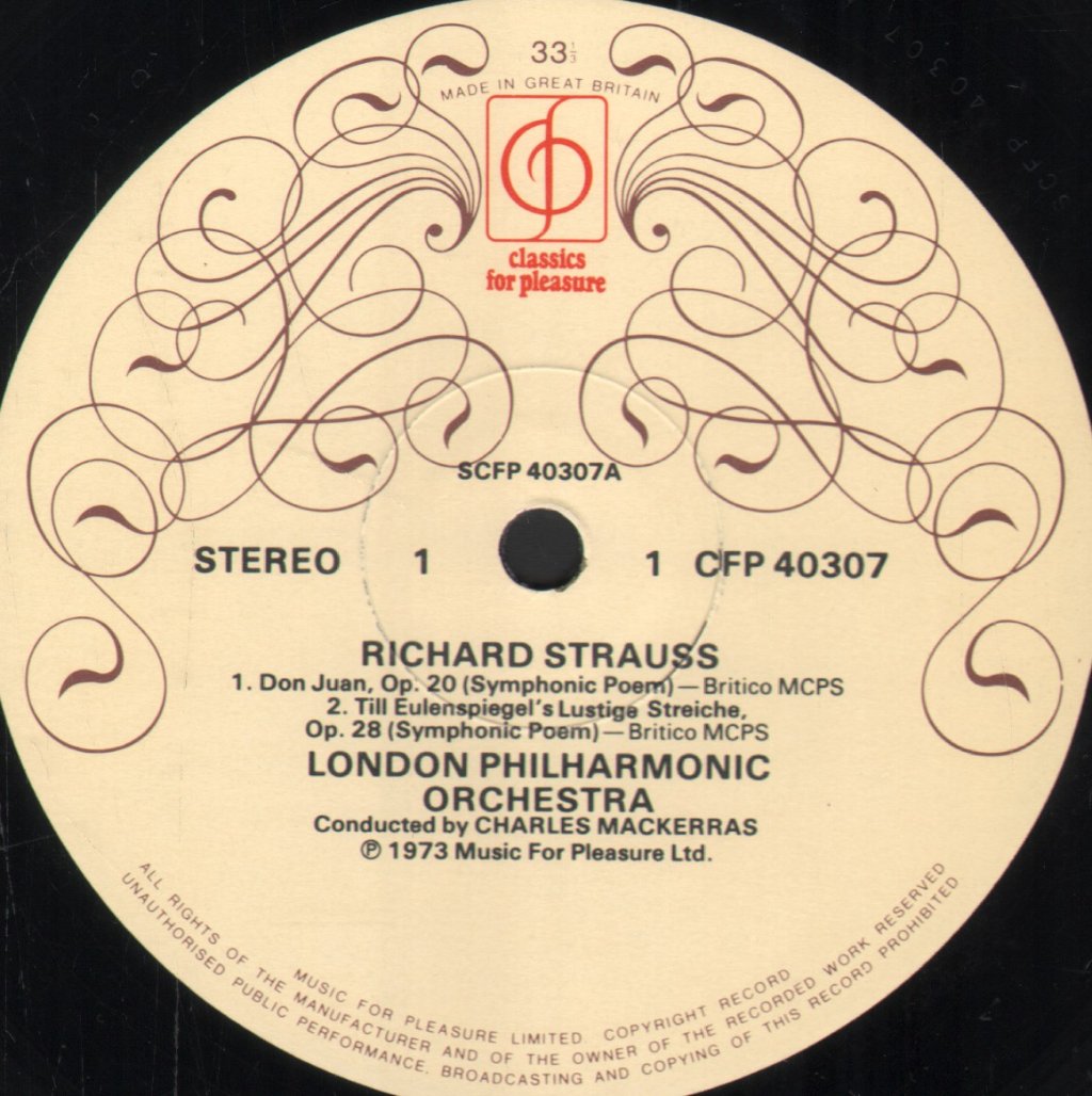 Charles Mackerras / John Pritchard / London Philharmonic Orchestra - Richard Strauss - Don Juan / Till Eulenspiegel / Tchaikovsky - Romeo And Juliet - Fantasy Overture - Lp
