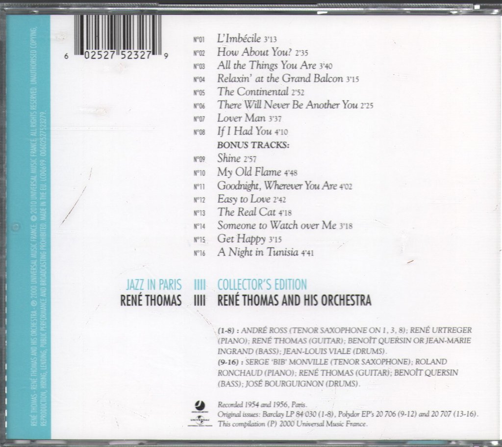 René Thomas And His Orchestra - René Thomas And His Orchestra - Cd