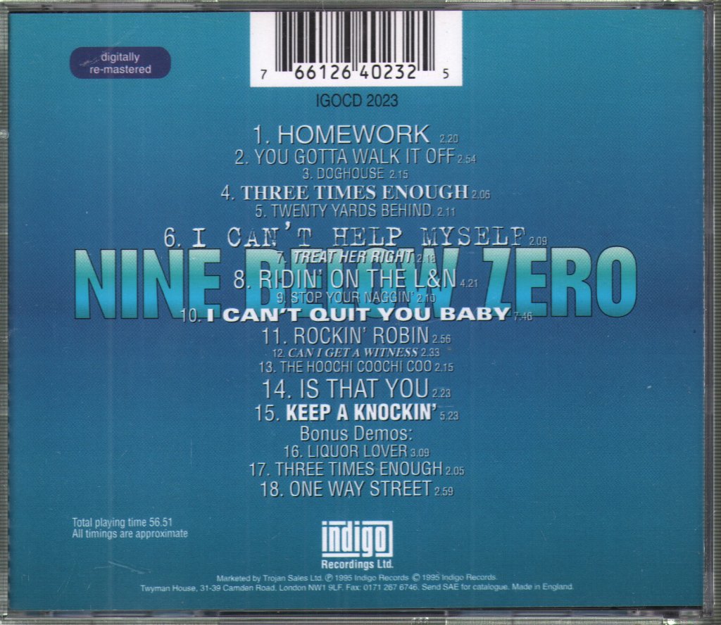 Nine Below Zero - Live In London - Cd