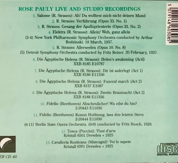 Rose Pauly - Live And Complete Studio Recordings - Cd