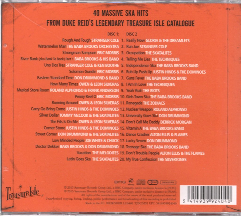 Various Artists - Treasure Isle Presents Ska 40 Jamaican Rude Boy Classic - Double Cd
