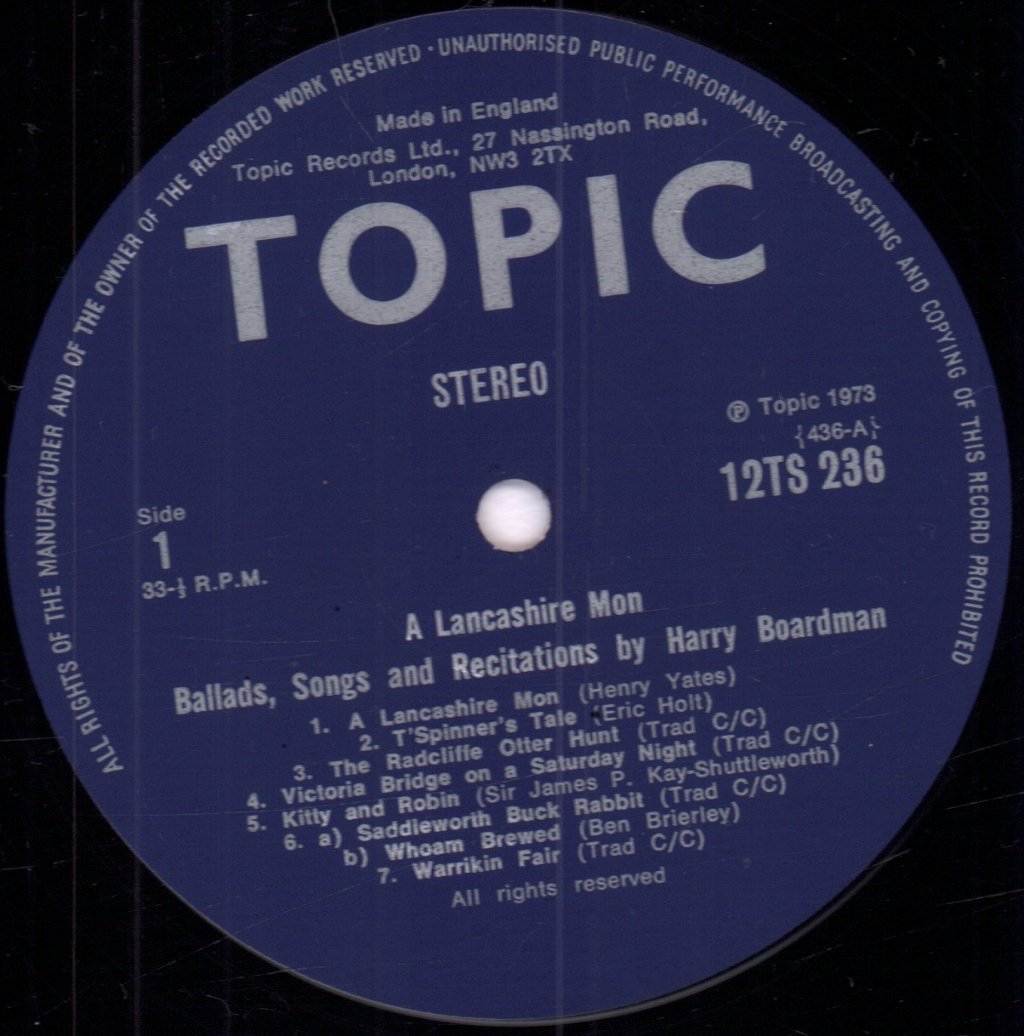 Harry Boardman - A Lancashire Mon - Lp