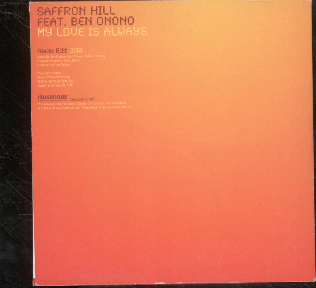 Saffron Hill Featuring Ben Onono - My Love Is Always - Cd
