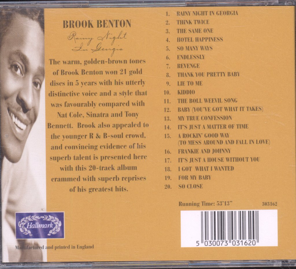 Brook Benton - Rainy Night In Georgia - Cd