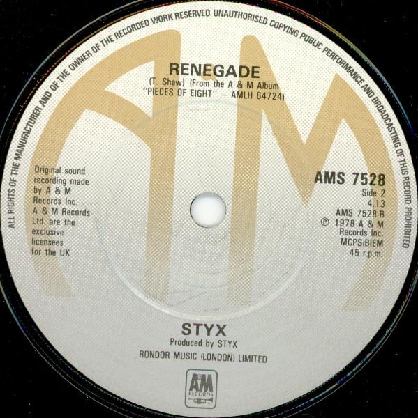 Styx - Lights - 7 Inch