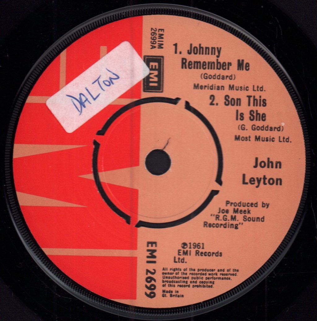 John Leyton - Johnny Remember Me - 7 Inch