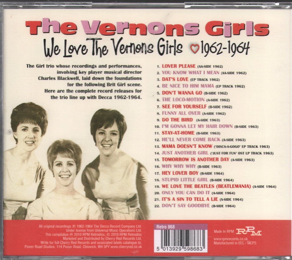 Vernons Girls - We Love The Vernons Girls - 1962-1964 - Cd