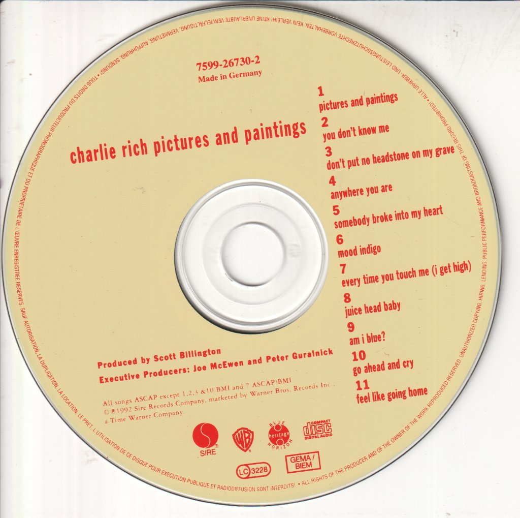 Charlie Rich - Pictures And Paintings - Cd