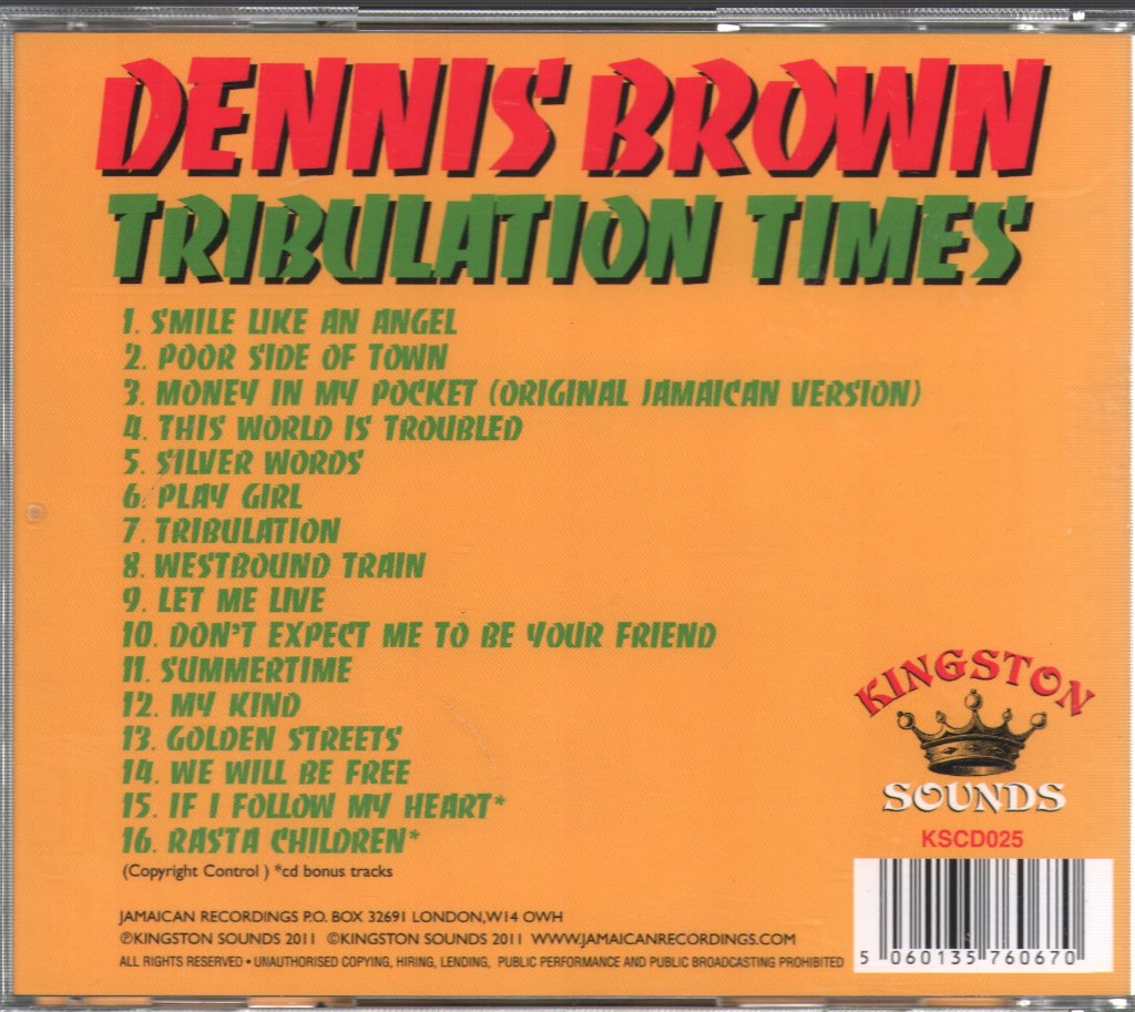 Dennis Brown - Tribulation Times - Cd