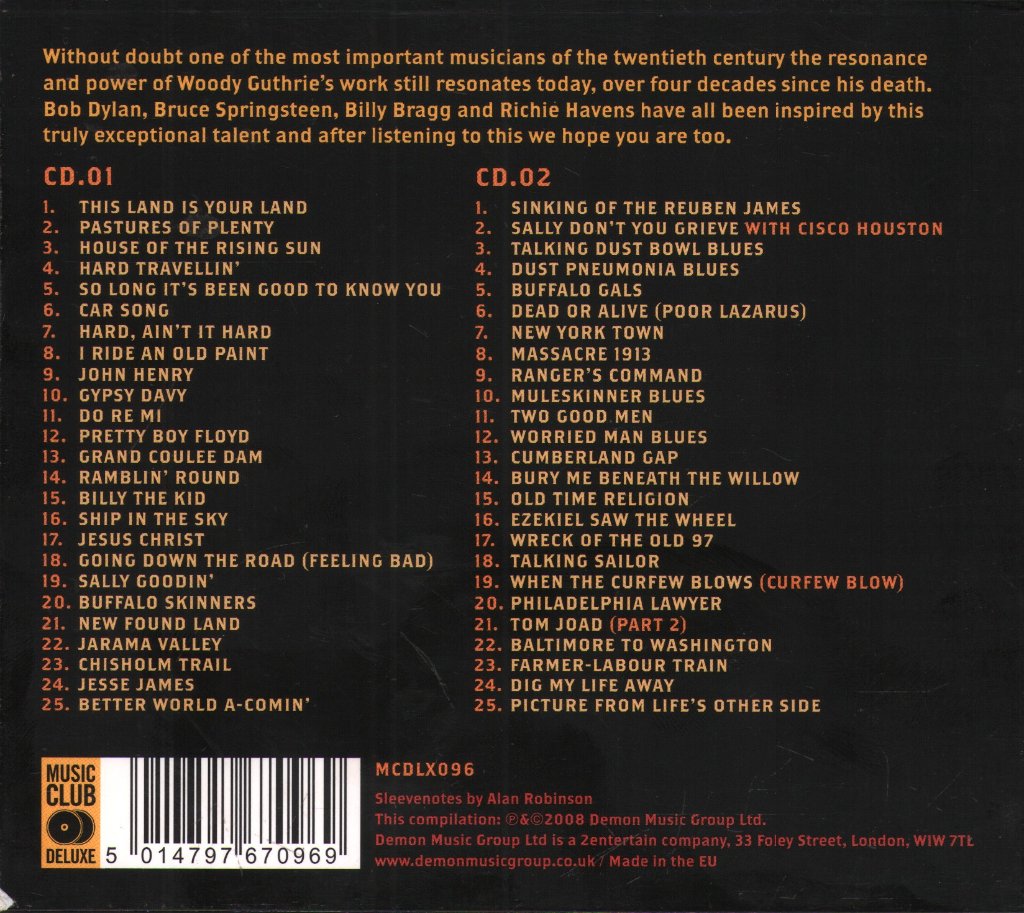 Woody Guthrie - Original Folk: The Best Of - Double Cd