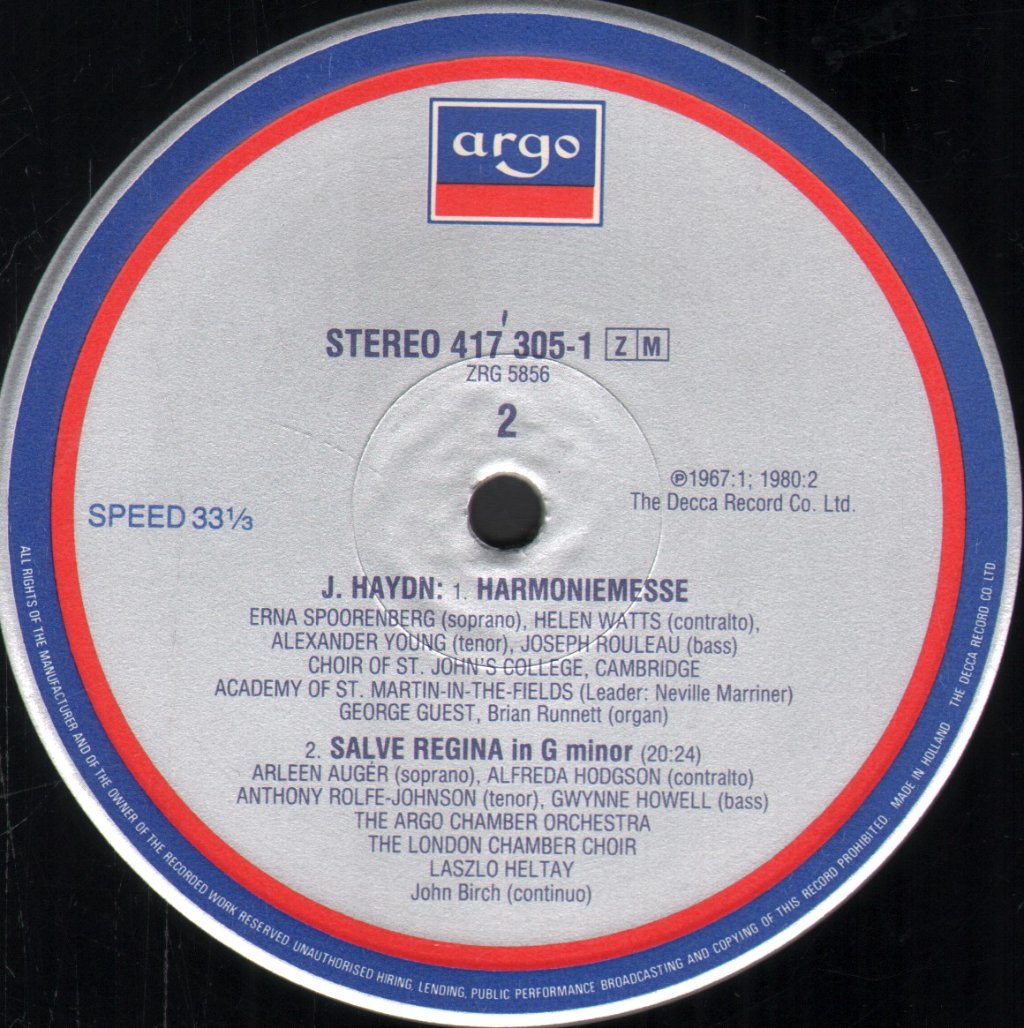 Erna Spoorenberg / Arleen Auger / Helen Watts / George Guest - Joseph Haydn - Harmoniemesse - Lp