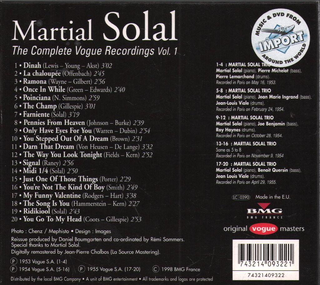 Martial Solal - Complete Vogue Recordings Vol. 1 - Cd