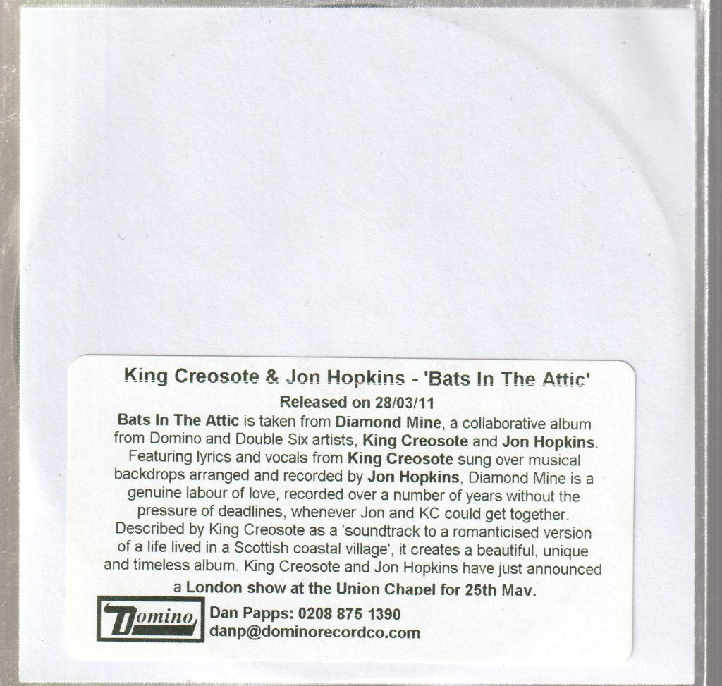 King Creosote And Jon Hopkins - Bats In The Attic - Cdr