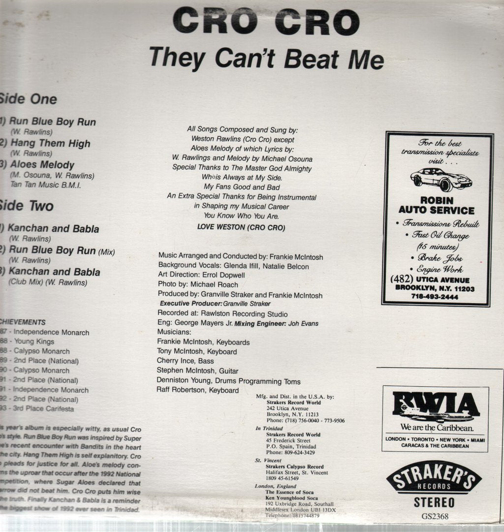 Cro Cro - They Can't Beat Me - Lp