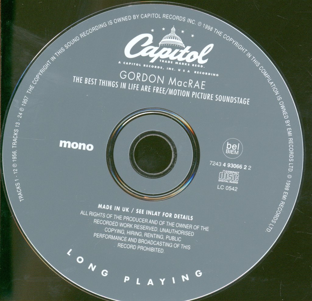 Gordon Macrae - Best Things In Life Are Free / Motion Picture Soundstage - Cd