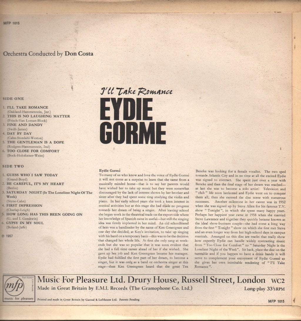 Eydie Gorme - I'll Take Romance - Lp