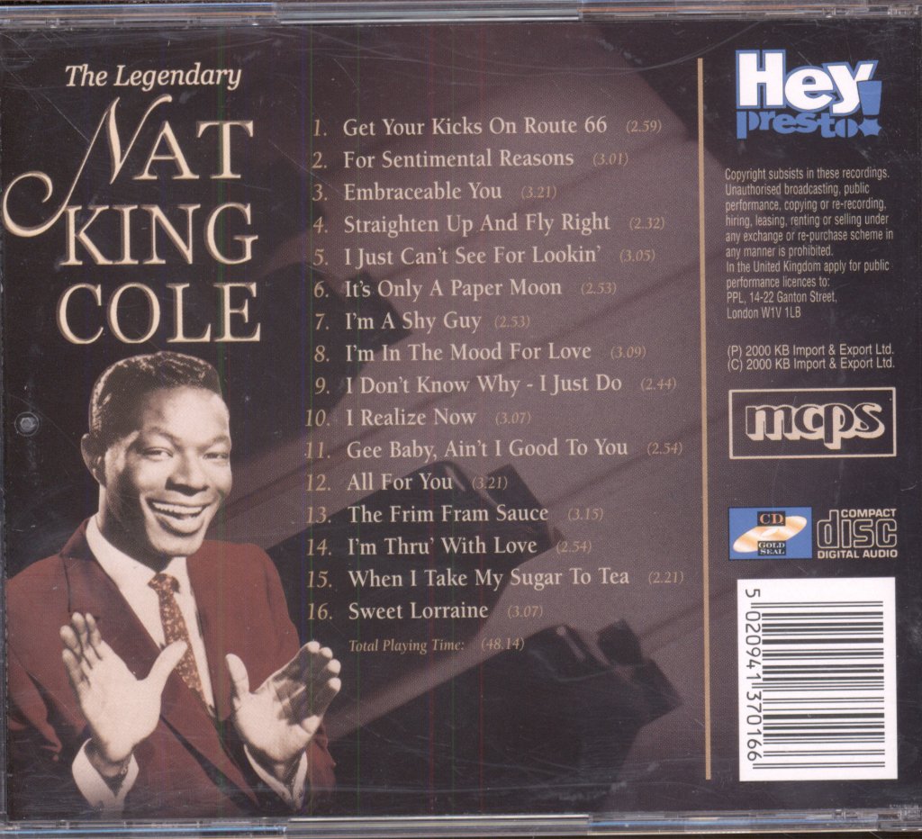 Nat King Cole - Legendary Nat King Cole - A Classic Collection Of His Finest Songs - Cd