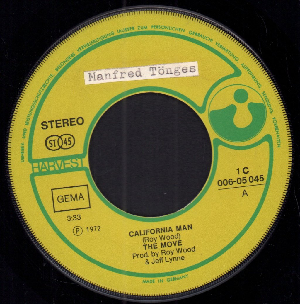 Move - California Man - 7 Inch